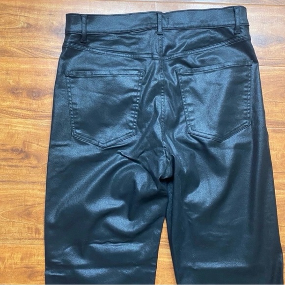 Express Womens Black Shiny Super High Rise Modern Straight Stretch Pants Size 10 - Picture 6 of 14